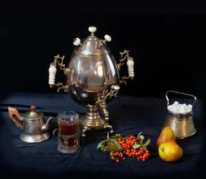 Выставка старинных русских самоваров