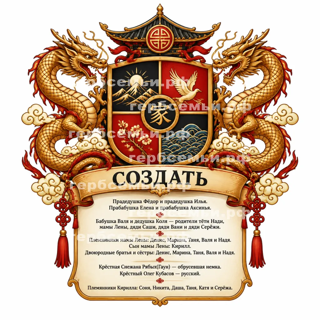 Герб семьи Создать герб в китайском стиле #41255