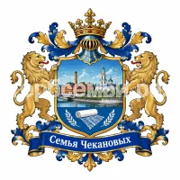 Герб семьи Семья Чекановых на фоне города Иваново