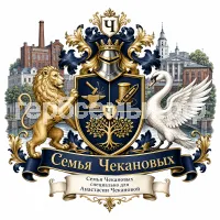 Гербы семьи Семья Чекановых на фоне города Иваново