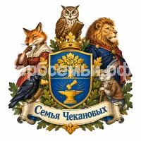 Гербы семьи Семья Чекановых в стиле басен Крылова
