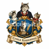 Гербы семьи Семья Кошкиных в стиле басен Крылова