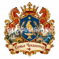 Гербы семьи Семья Чекановых в стиле сказок Пушкина