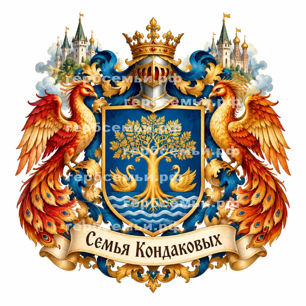 Герб семьи Семья Кондаковых в стиле сказок Пушкина #41074