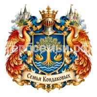 Гербы семьи Семья Кондаковых в стиле сказок Пушкина
