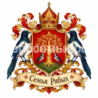 Гербы семьи Семья Рябых в стиле сказок Пушкина