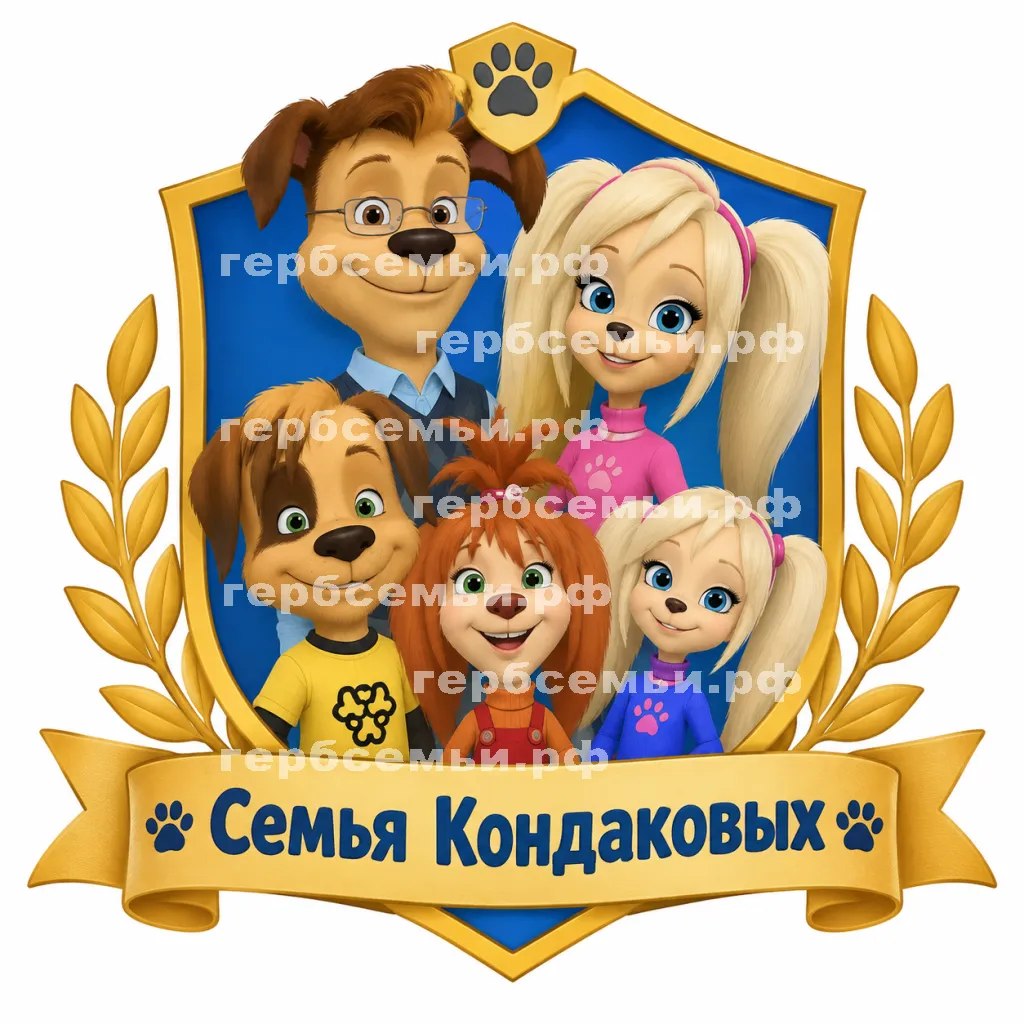 Герб семьи Семья Кондаковых в стиле мультфильма Барбоскины #41101