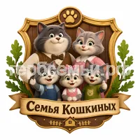 Гербы семьи Семья Кошкиных в стиле мультфильма Маша и медведь