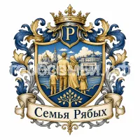 Гербы семьи Семья Рябых на фоне города Бузулука