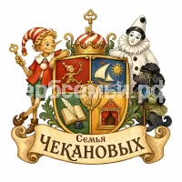 Гербы семьи Семья Чекановых в стиле сказки Алексея Толстого Золотой Ключик или Приключения Буратино
