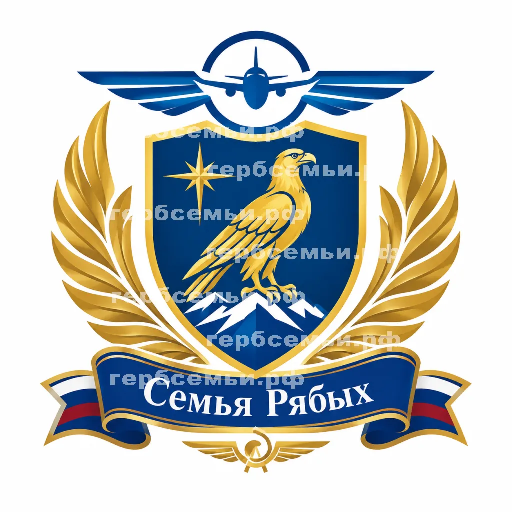 Герб семьи Семья Рябых в стиле Аэрофлота #41245