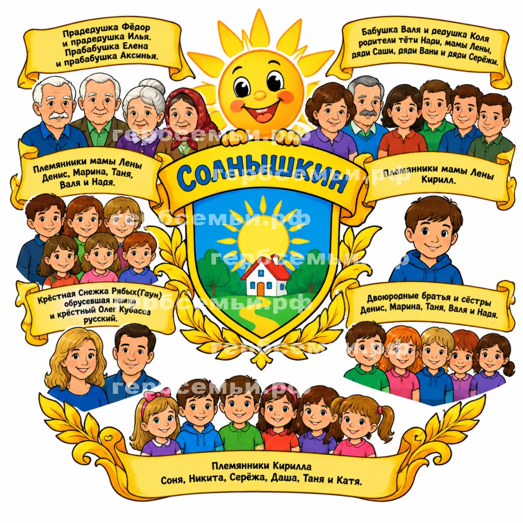 Герб семьи Солнышкин в стиле детского радио #41280