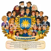 Гербы семьи Солнышкин в стиле анимационной студии Союзмультфильм