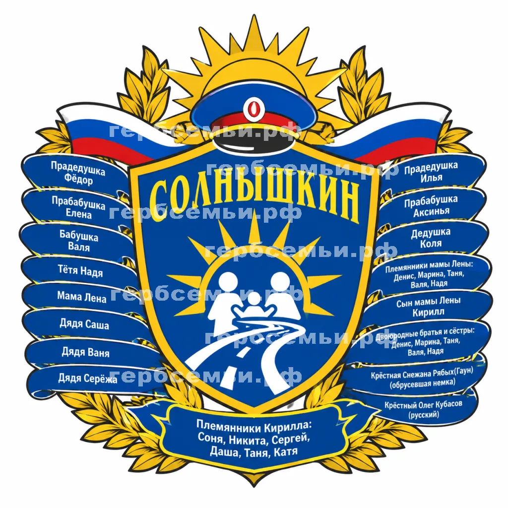 Герб семьи Солнышкин в стиле ЮИД #41304