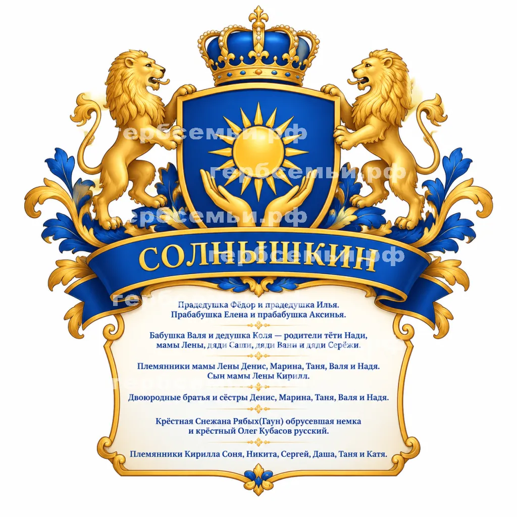 Герб семьи Солнышкин в стиле первого канала #41307