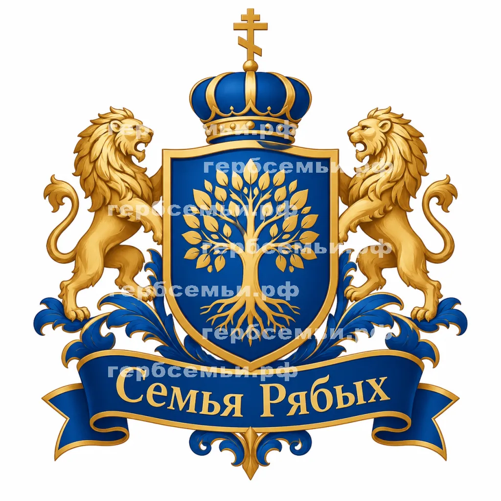 Герб семьи Семья Рябых в стиле правлавного канала союз #41314