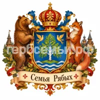 Гербы семьи Семья Рябых в стиле сказки Пушкина