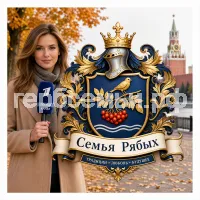 Герб семьи Создать герб  на фоне девушки корреспондента первого канала и осени