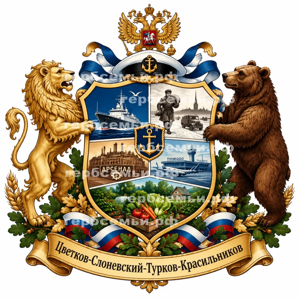 Герб семьи Цветков-Слоневский-Турков-Красильников #41373