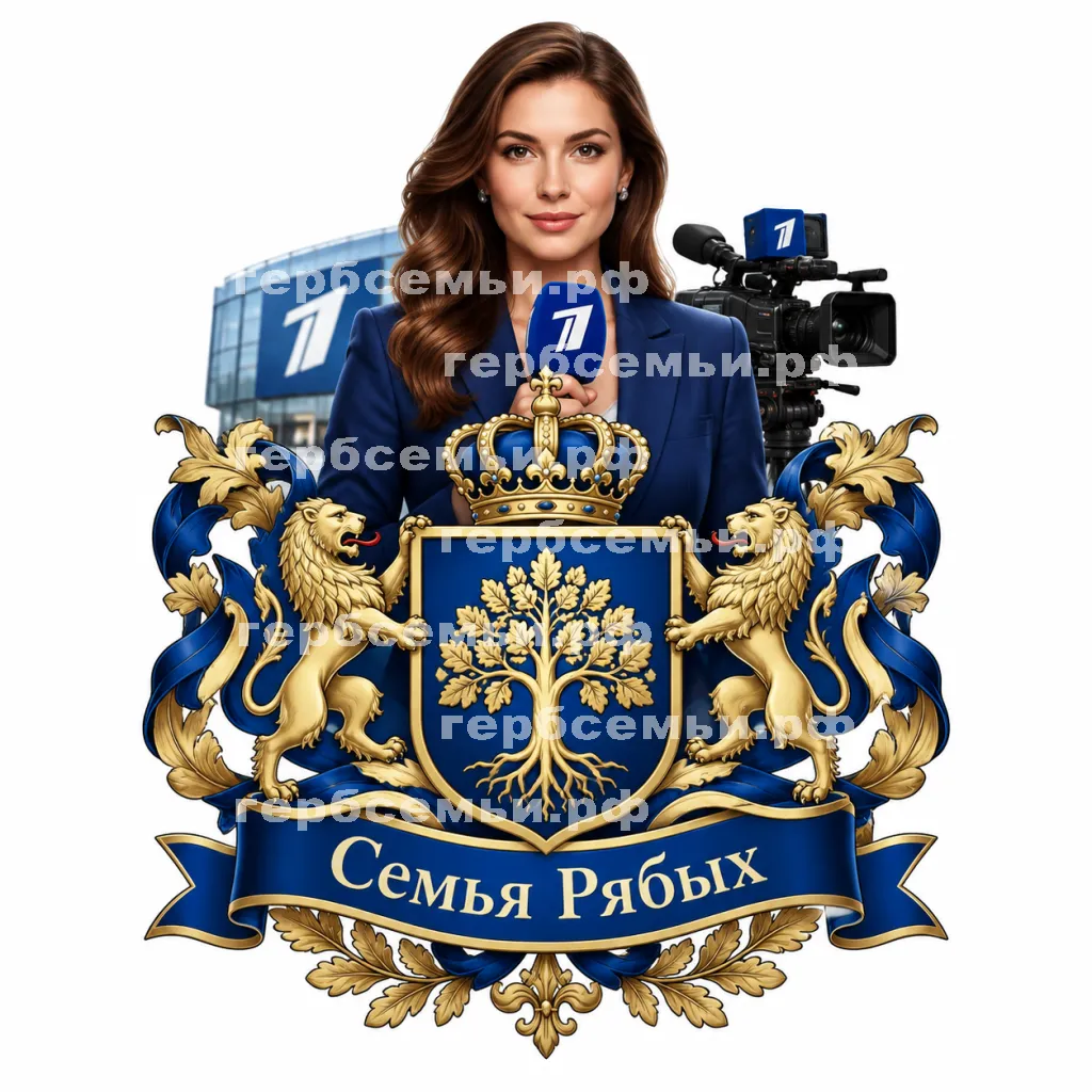 Герб семьи Создать герб на фоне девушки корреспондента первого канала #41374