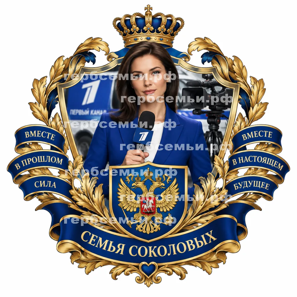 Герб семьи Создать герб на фоне девушки корреспондента первого канала #41377