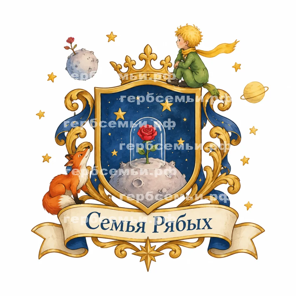 Герб семьи Создать герб на фоне сказки маленький принц #41394