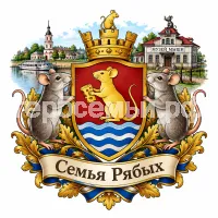 Гербы семьи Создать герб на фоне города Мышкин мыши и музея мыши