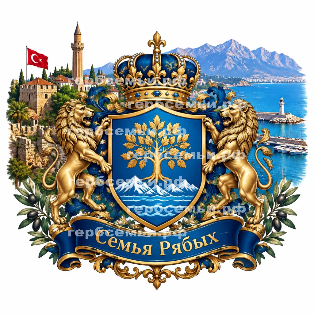 Герб семьи Создать герб на фоне Турции Анталии #41426