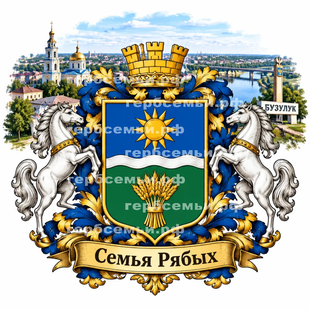 Герб семьи Создать герб на фоне города Бузулука Оренбургской Области #41431