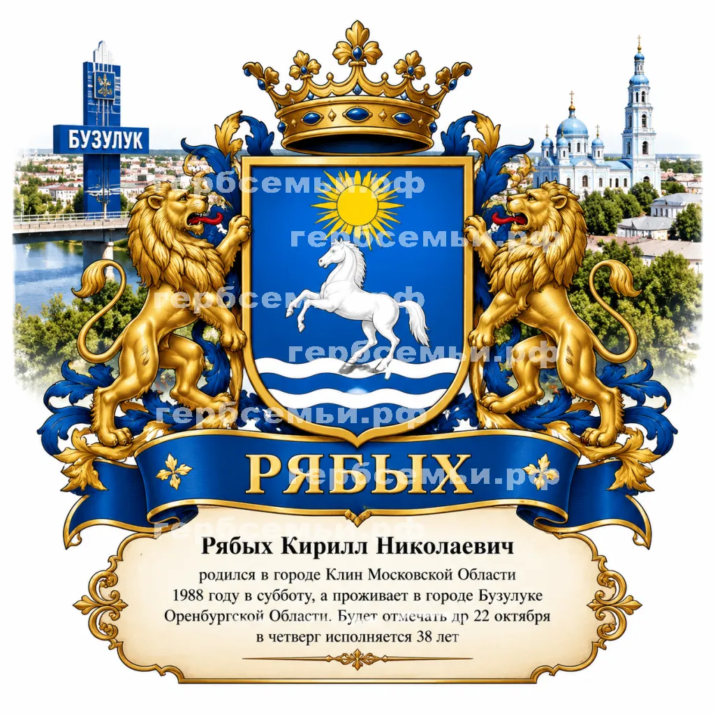 Герб семьи Создать герб на фоне города Бузулука Оренбургской Области #42609