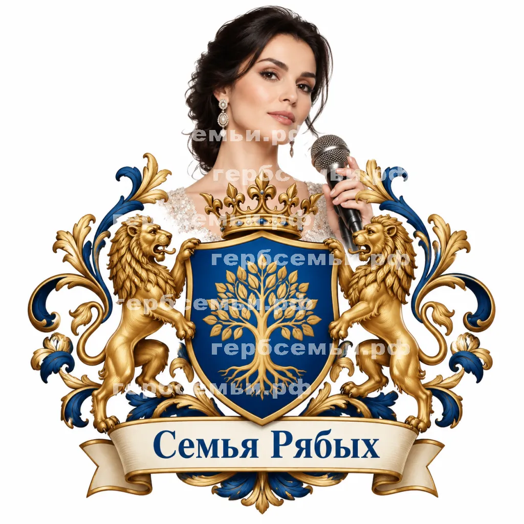 Герб семьи Создать герб на фоне певицы Сати Казановой #41436