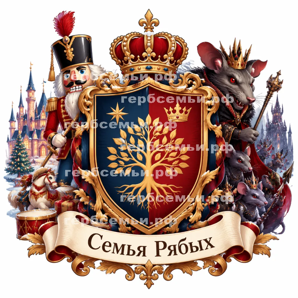 Герб семьи Создать герб на фоне сказки Щелкунчик и Мышиный Король #41437