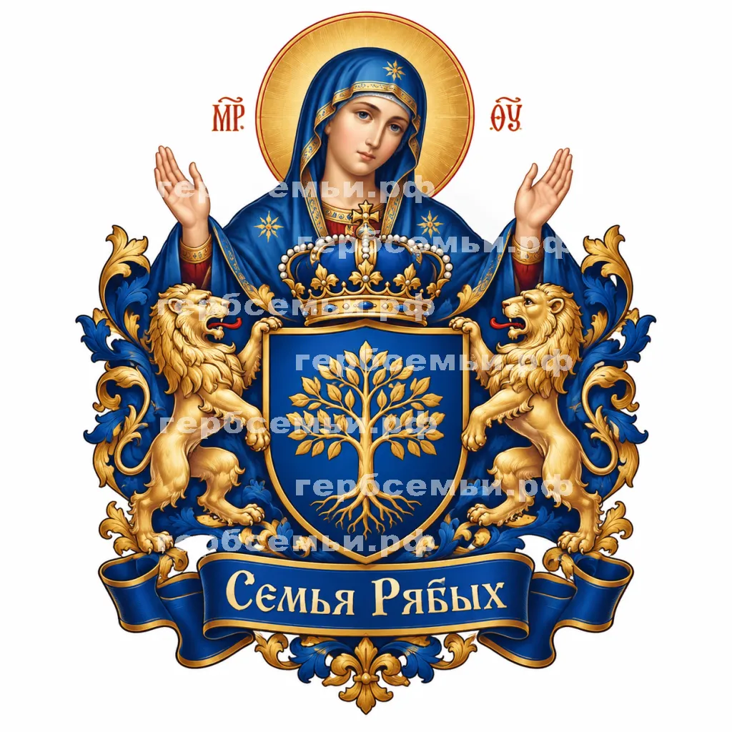 Герб семьи Создать герб на фоне пресвятой богородицы #41446