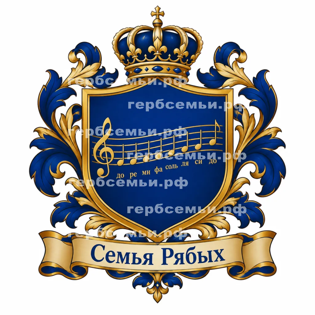 Герб семьи Создать герб на фоне Семи ноты до ре ми фа соль ля си до #41451