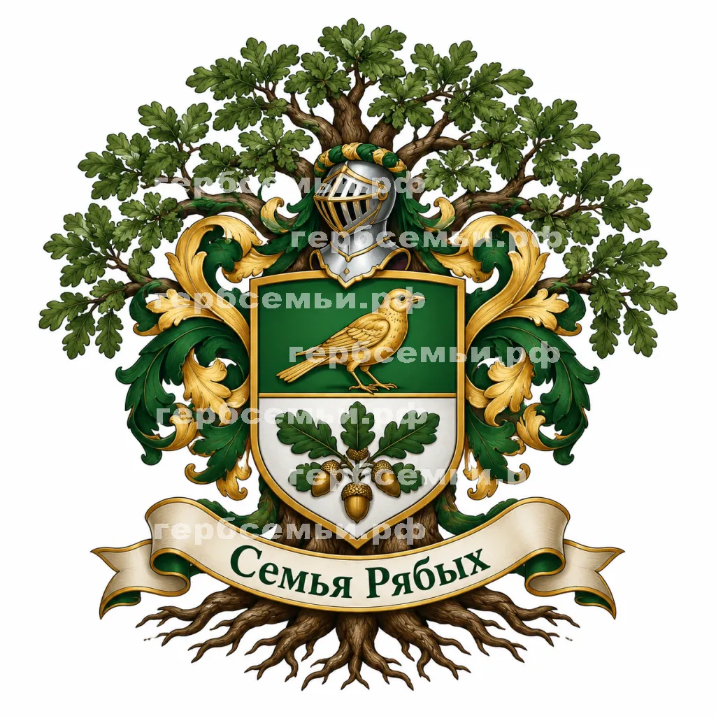 Герб семьи Создать герб на фоне родового древа семьи Рябых #41452