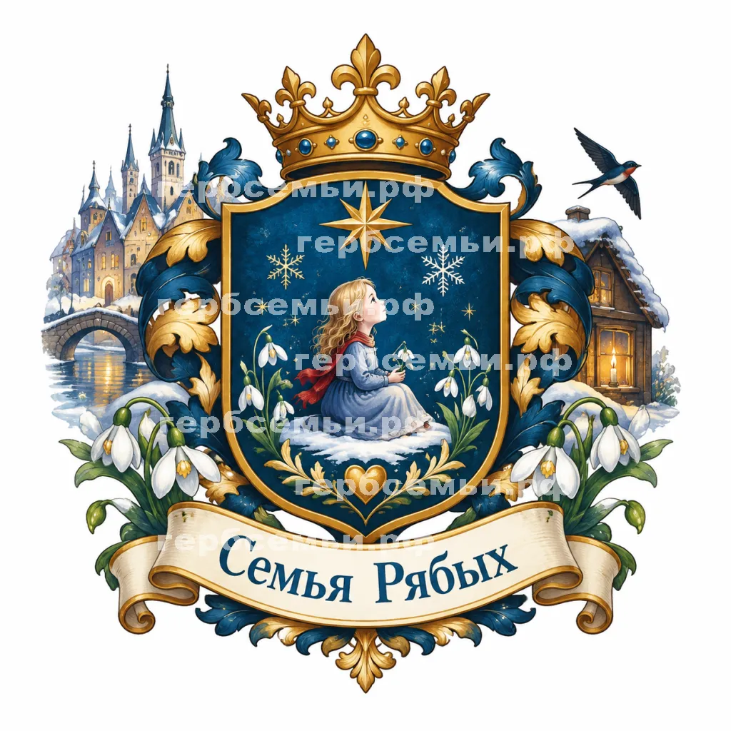 Герб семьи Создать герб на фоне сказки Ганса Хриана Андерсона о маленькой Иде #41466