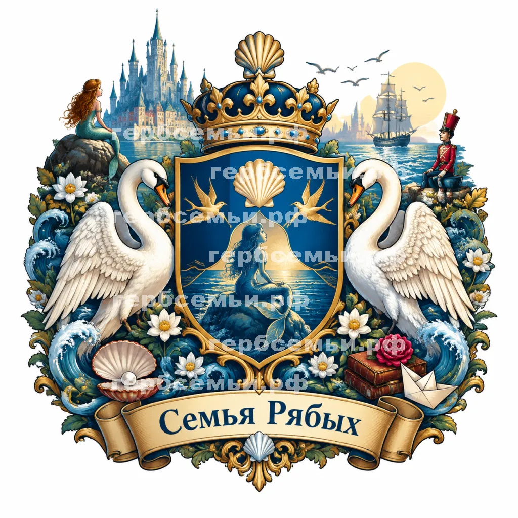 Герб семьи Создать герб на фоне сказок Ганса Хриана Андерсена о маленькой Иде #41469