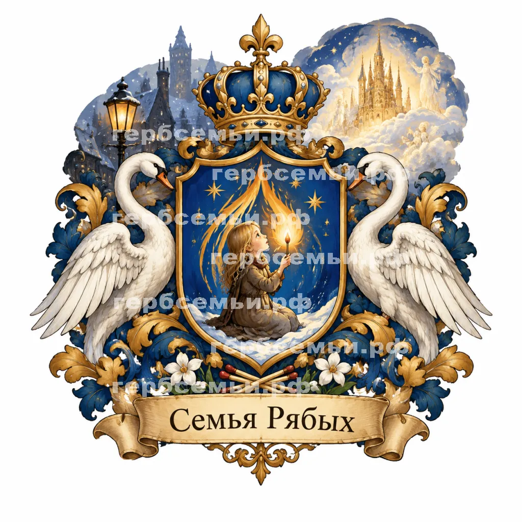 Герб семьи Создать герб на фоне сказки Ганса Хриана Андерсена о маленькой Иде #41470