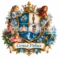 Гербы семьи Создать герб на фоне сказок Ганса Хриана Андерсена цветветы маленькой Иды, столетий оловянный солдатик, Дюймовочка, девочка со списками и русалочка
