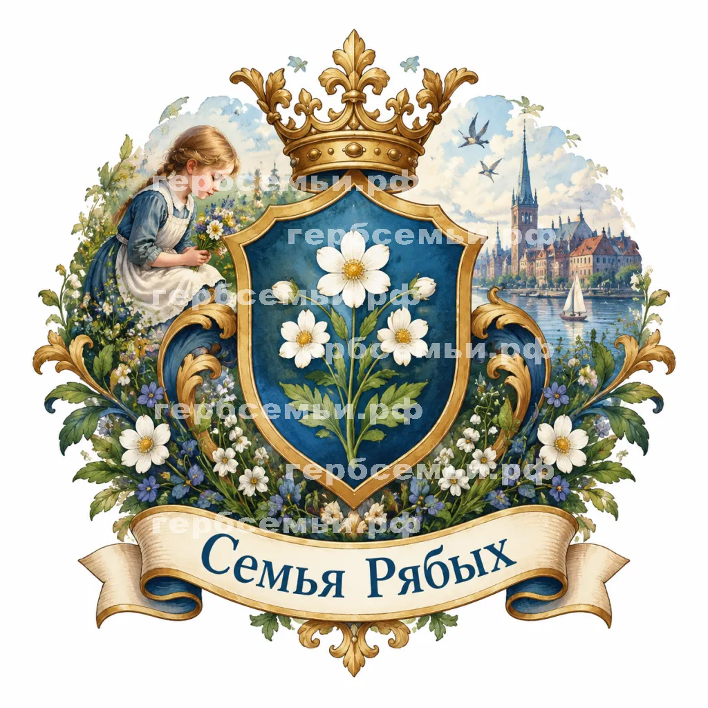 Герб семьи Создать герб на фоне сказки Ганса Христиана Андерсена цветы маленькой Иды #41555