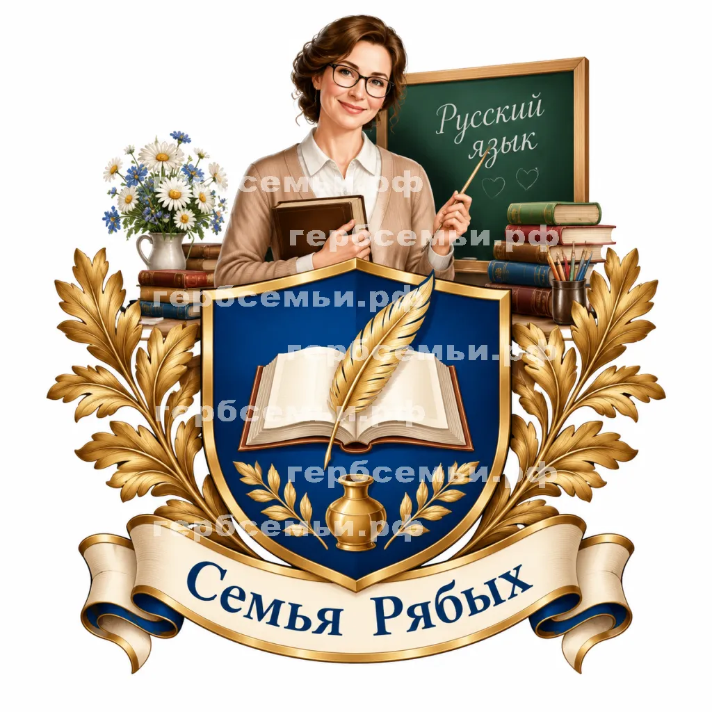 Герб семьи Создать герб на фоне доброй учительны русского языка #41563