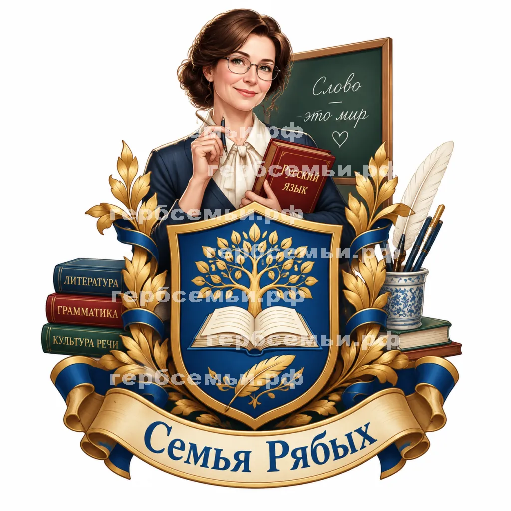 Герб семьи Создать герб на фоне доброй учительницы русского языка #41564