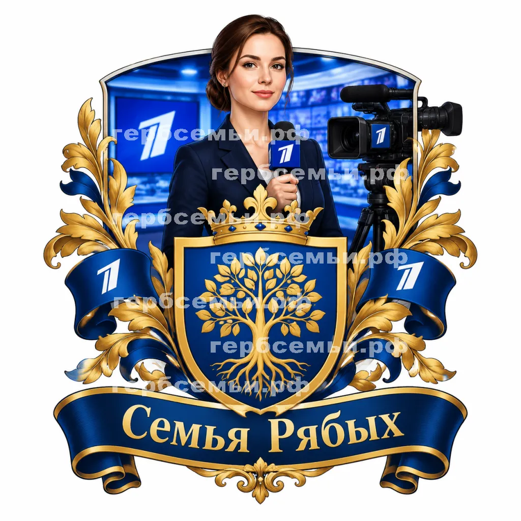 Герб семьи Создать герб на фоне девушки корреспондента телевидения первого канала #41566