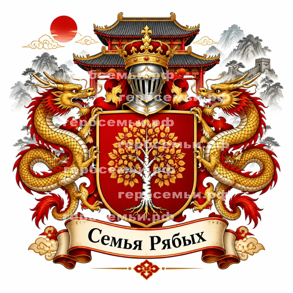 Герб семьи Создать герб на фоне Китая #41580