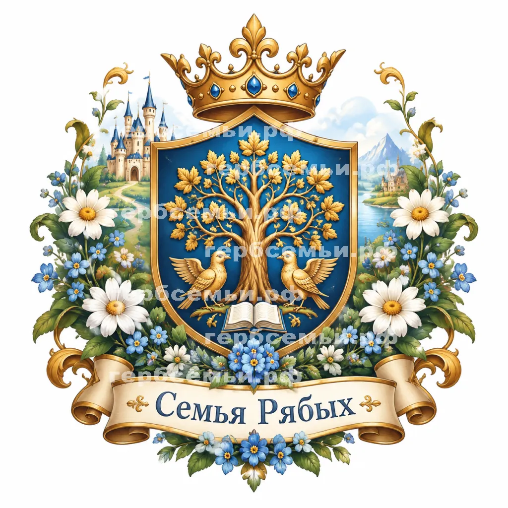Герб семьи Создать герб фоне сказки цветы маленькой Иды #41587