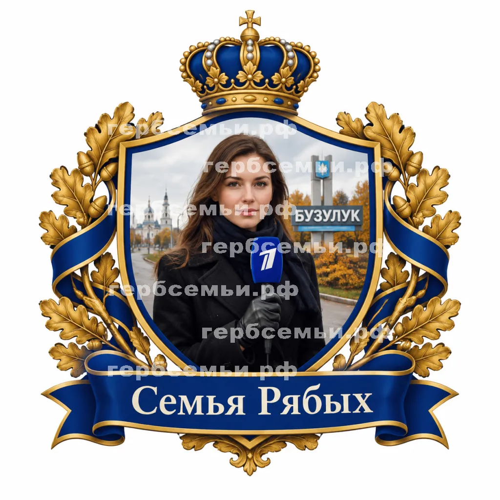 Герб семьи Создать герб фоне девушки корреспондента первого канала ведёт репортаж с города Бузулука осенью в чёрных кожаных перчатках #41588
