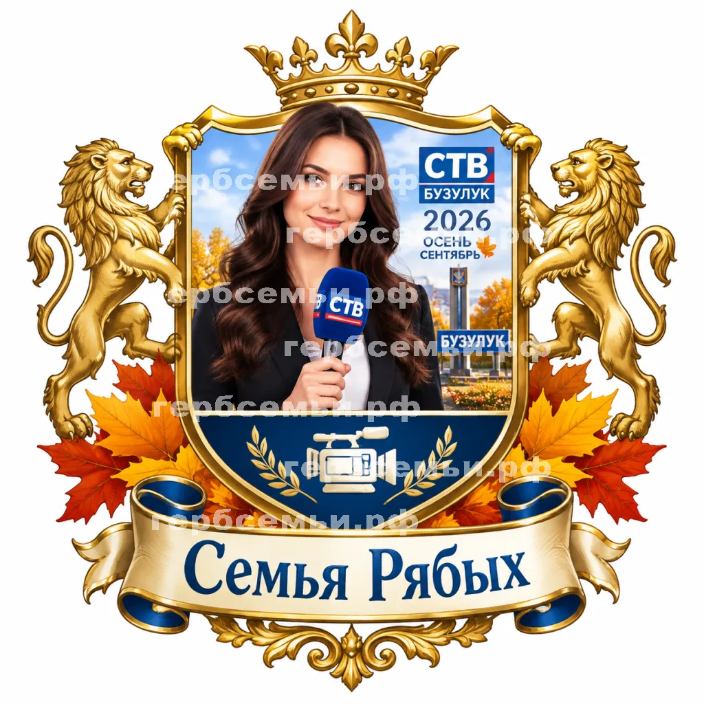 Герб семьи Создать герб на фоне девушки корреспондента СТВ Бузулук 2026 осень сентябрь #41607