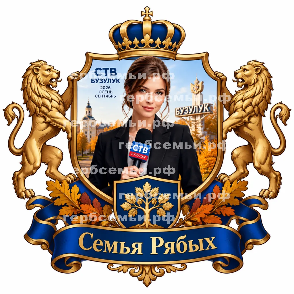 Герб семьи Создать герб на фоне девушки корреспондента СТВ Бузулук 2026 осень сентябрь #41610