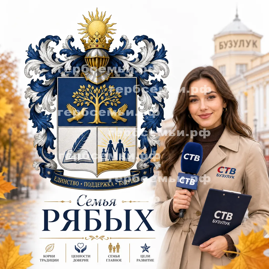 Герб семьи Создать герб на фоне девушки корреспондента СТВ Бузулук осень 2026 #41613