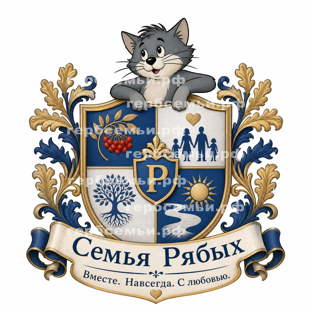 Герб семьи Создать герб на фоне котёнка Василия с улицы Лизюкова #41626
